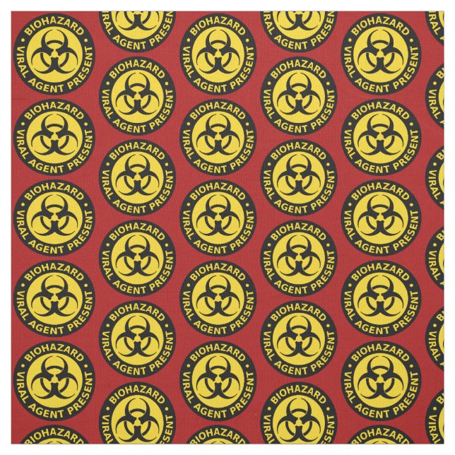 Red, Yellow  & Black Biohazard Warning Fabric (Swatch)