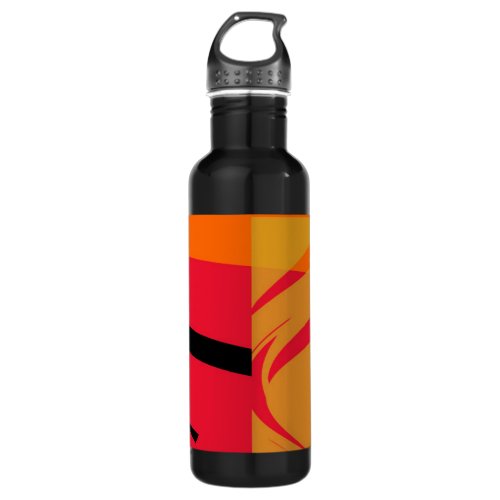 Red Yellow Black Painting Abstract Art Stainless Steel Water Bottle