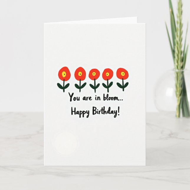 Red Yellow Blossom Card (Front)