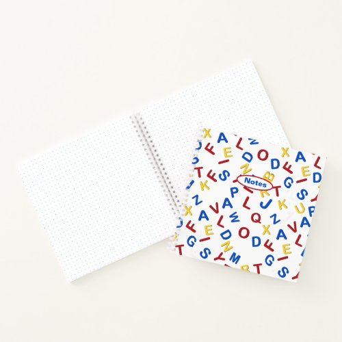 Red Yellow Blue ABC Letters Notes Bullet Journal