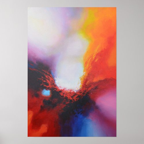 Red Yellow Blue Abstract Expressionism Painting Poster