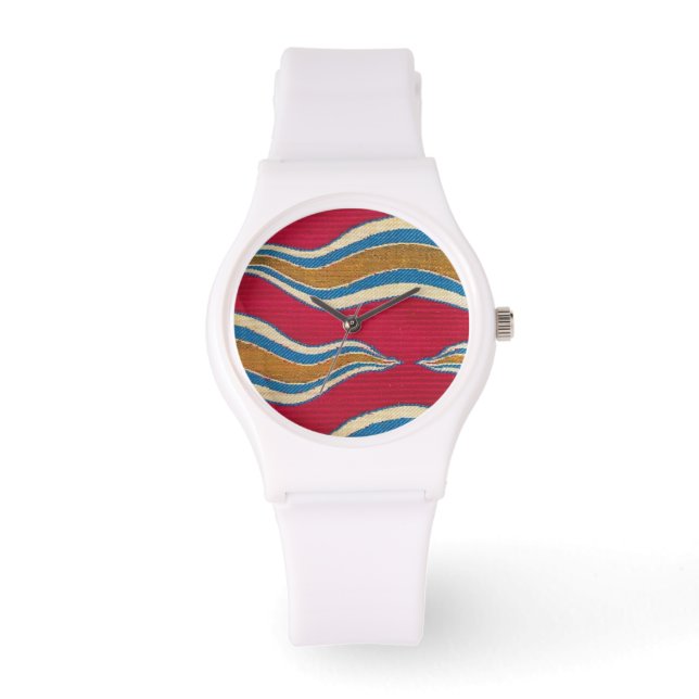 RED YELLOW BLUE ABSTRACT WAVES WATCH (Front)