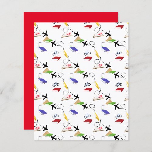 Red Yellow Blue Airplane Bicycle Scrapbook Paper