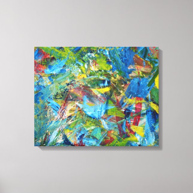 Red, Yellow, Blue and Green Wrapped Canvas Print (Front)