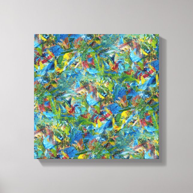 Red, Yellow, Blue and Green Wrapped Canvas Print (Front)