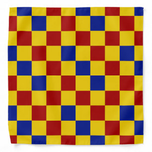 Red Yellow Blue Checkered Pattern Design  Bandana