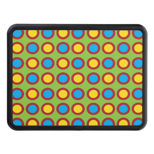 Red Yellow Blue Circles Pattern Hitch Cover