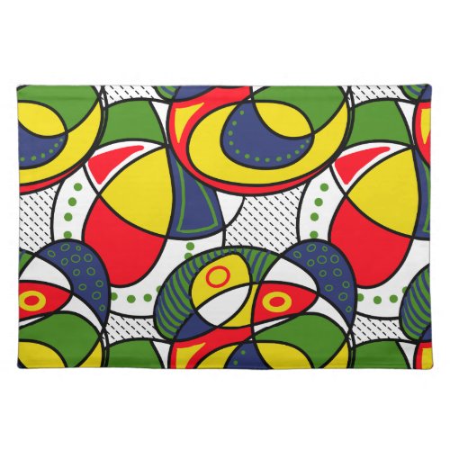 Red Yellow Blue Green Beach Ball Cloth Placemat