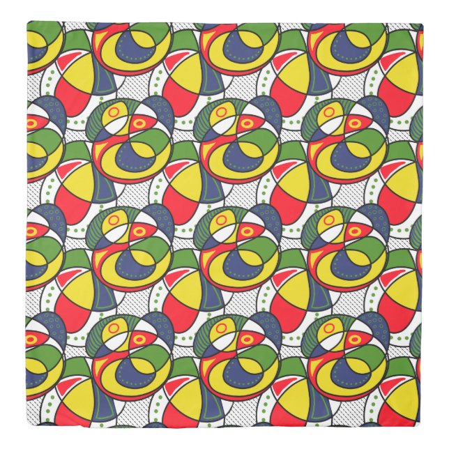 Red Yellow Blue Green Beach Ball Duvet Cover (Front)