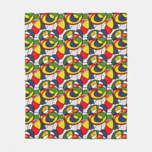 Red Yellow Blue Green Beach Ball Fleece Blanket