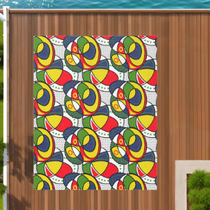 Red Yellow Blue Green Beach Ball  Outdoor Rug