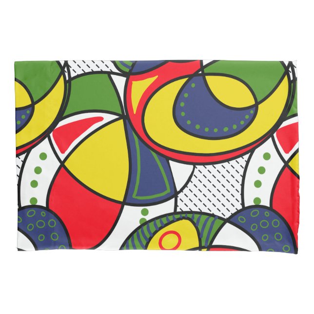 Red Yellow Blue Green Beach Ball Pillow Case (Front-Left)