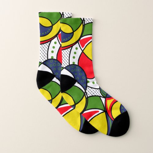 Red Yellow Blue Green Beach Ball Socks