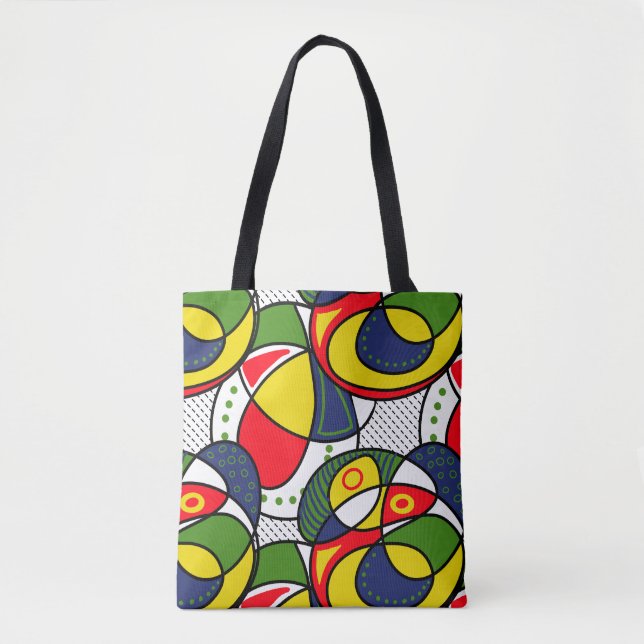 Red Yellow Blue Green Beach Ball Tote Bag (Front)