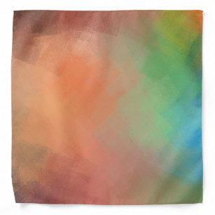 Red Yellow Blue Green Black Colorful Abstract Art Bandana