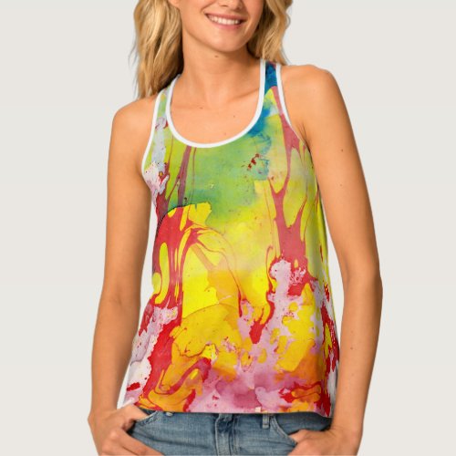 Red Yellow Blue Green Modern Abstract Template Tank Top