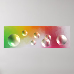 Red Yellow Blue Green Pink Purple Abstract Art Poster