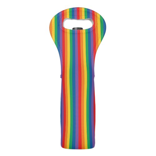 RED YELLOW BLUE GREEN PURPLE ORANGE VERTICAL STRIP WINE BAG