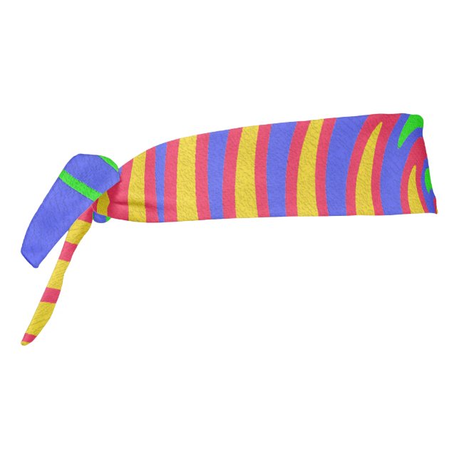 Red Yellow Blue Green Rainbow Tie Headband (Rotate 270)