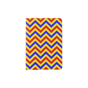 Red, Yellow, Blue LG Chevron ZigZag Pattern Passport Holder