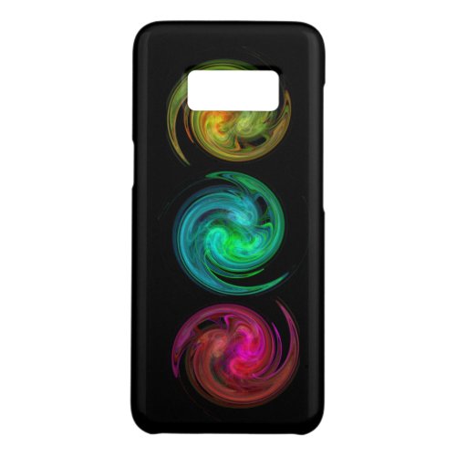 RED YELLOW BLUE LIGHT VORTEX Fractal Art Black Case_Mate Samsung Galaxy S8 Case