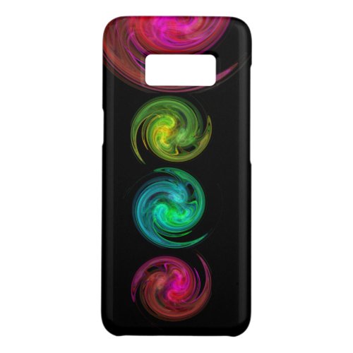 RED YELLOW BLUE LIGHT VORTEX Fractal Art Black Case_Mate Samsung Galaxy S8 Case