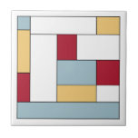 Red Yellow Blue Mid Century Color Block Ceramic Tile<br><div class="desc">This fabulous mid-century modern ceramic tile features rectangular color blocks in light blue,  yellow,  red,  white,  and black. Add a pop of fun to your tiling project!</div>