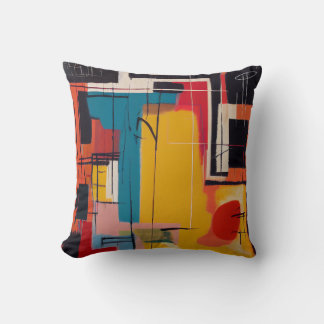 Red Yellow Blue - Mondrian Abstract Modernist Art Throw Pillow
