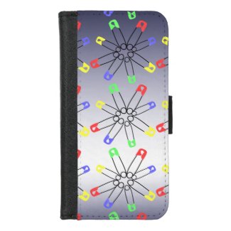 Red Yellow Blue Safety Pin iPhone 8/7 Wallet Case