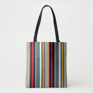 Red Yellow Blue Silver Gray Multicolored Pattern Tote Bag