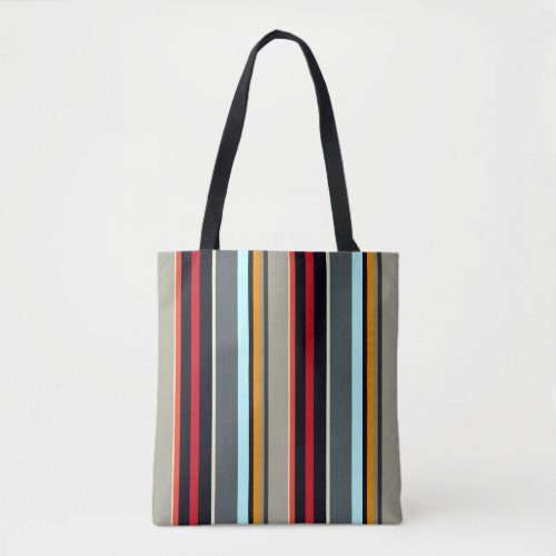 Red Yellow Blue Silver Gray Multicolored Pattern Tote Bag
