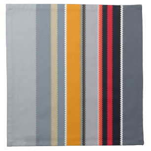 Red Yellow Blue Silver Multicolor Striped Pattern Cloth Napkin