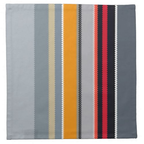 Red Yellow Blue Silver Multicolor Striped Pattern Cloth Napkin