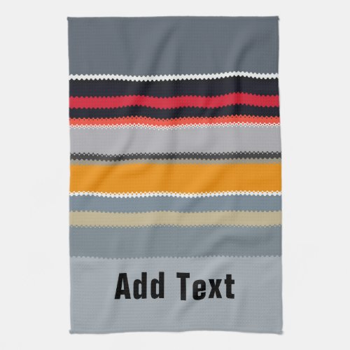 Red Yellow Blue Silver Multicolor Striped Pattern Kitchen Towel