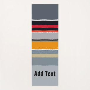 Red Yellow Blue Silver Multicolor Striped Pattern Yoga Mat