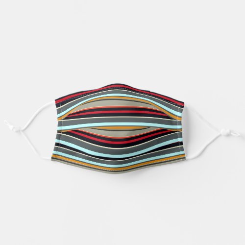 Red Yellow Blue Silver Multicolored Stripes Adult Cloth Face Mask