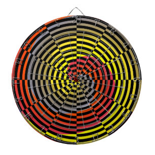 Red Yellow Blue Spiral by Kenneth Yoncich Dartboard With Darts
