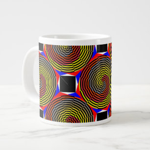 Red Yellow Blue Spiral by Kenneth Yoncich Giant Coffee Mug