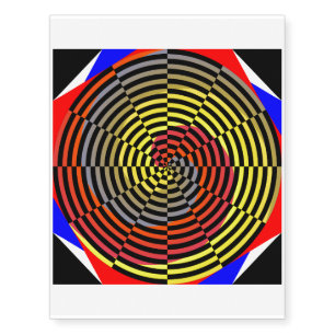 Red Yellow Blue Spiral by Kenneth Yoncich Temporary Tattoos