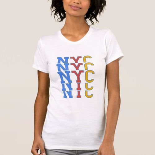 Red Yellow Blue Stacked NYC Tee Vibrant New York  T_Shirt