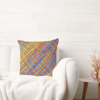 Red Yellow Blue Thatch   Throw Pillow