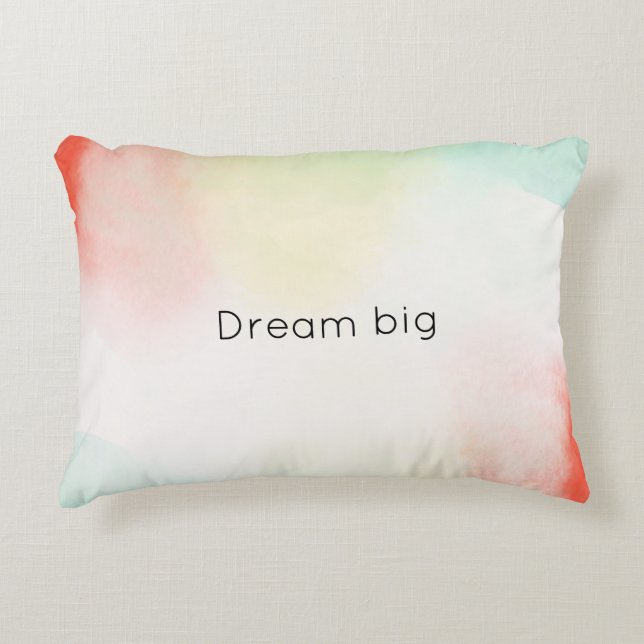 Red Yellow Blush Tie Dye Accent Pillow (Front)