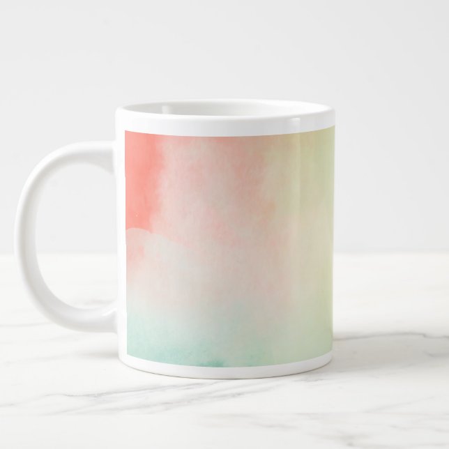 Red Yellow Blush Tie Dye Giant Coffee Mug (Left)
