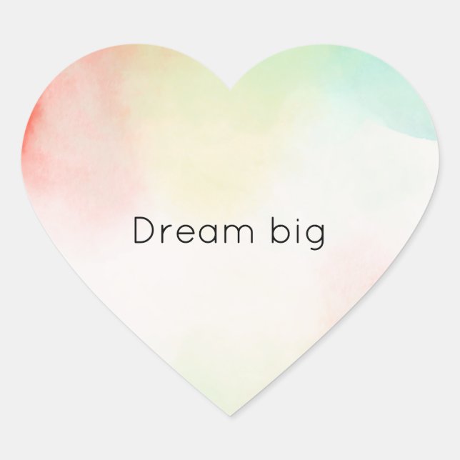 Red Yellow Blush Tie Dye Heart Sticker (Front)