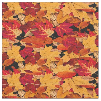 Red Yellow Brown Orange Autumn Leaves Fabric