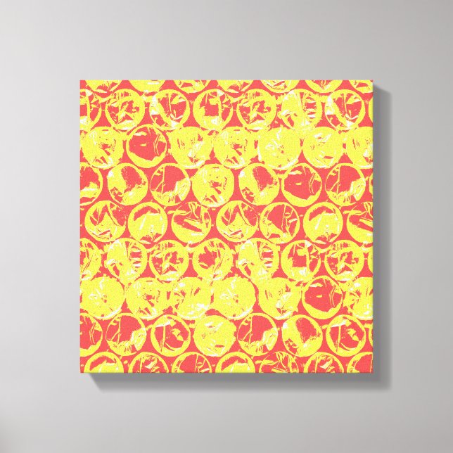 Red yellow bubble wrap pop art canvas print (Front)