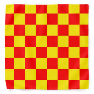 Red Yellow Check Checkered Pattern Design  Bandana