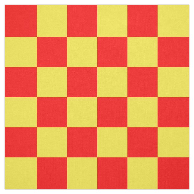 Red Yellow Check Checkered Pattern Design  Fabric (Swatch)