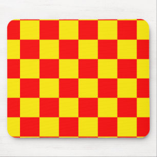 Red Yellow Check Checkered Pattern Design  Mouse Pad