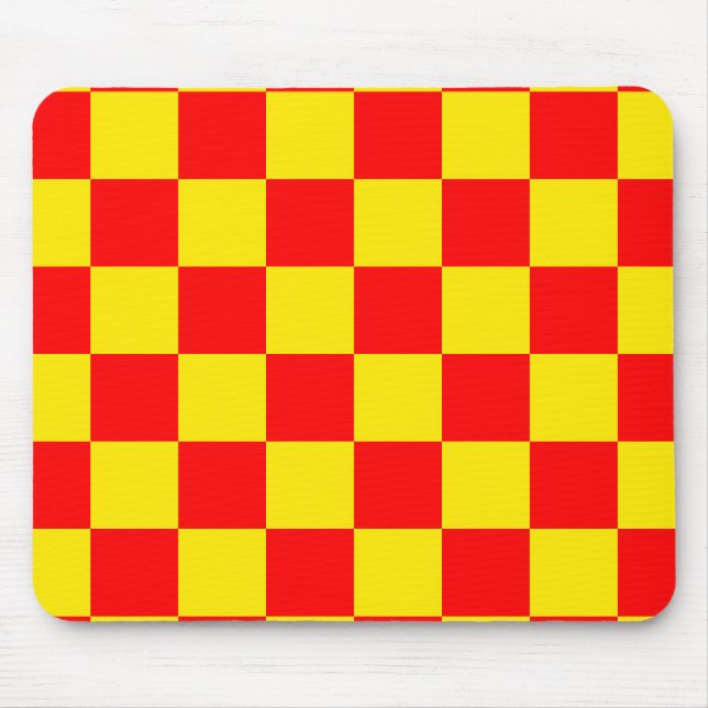 Red Yellow Check Checkered Pattern Design  Mouse Pad (Front)